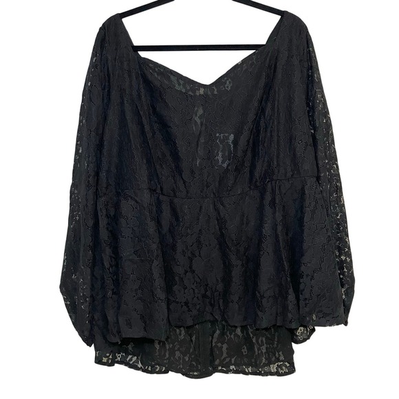 Torrid Black Lace Peplum Top, Sweetheart Neck 4X NWT - Picture 5 of 6